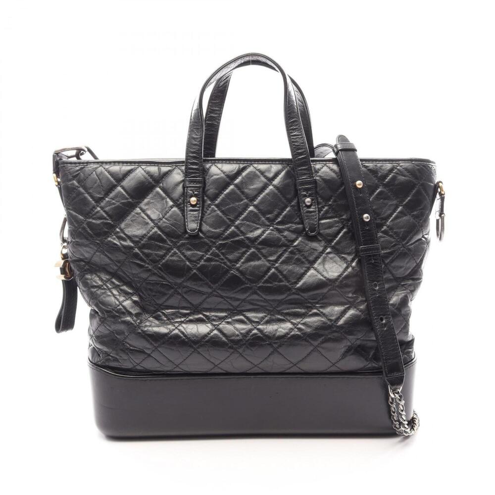 Chanel Gabrielle de 2-Way Handbag, Leather, Women's, Black